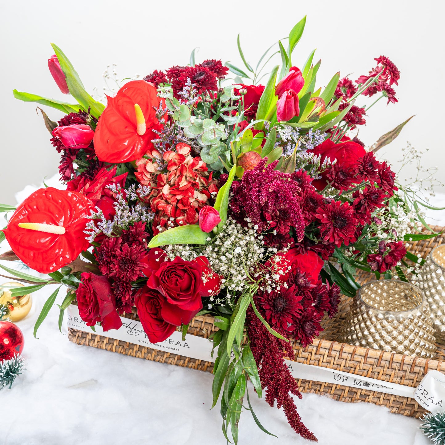redroses pot christrmas